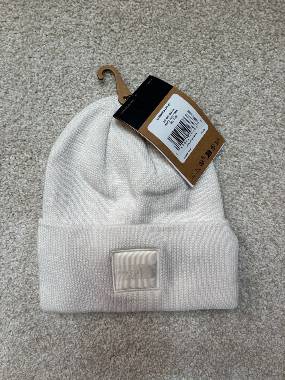 The North Face Big Box Beanie Women's Cream Cuffed Beanie